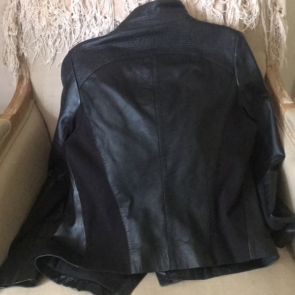 EUC 💯LEATHER/KNIT Jacket - Picture 4 of 8
